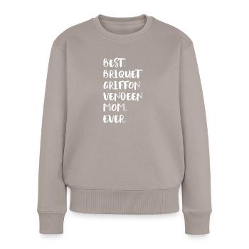 Briquet Griffon Vendeen Maman - Pull Premium bio Femme - taupe - Devant - Julia (174cm)