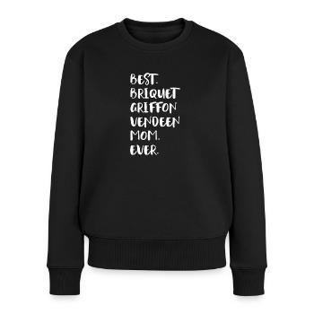 Briquet Griffon Vendeen Mom - Frauen Premium Bio Pullover - Schwarz - Vorne - Julia (174cm)