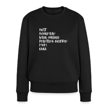 Bohemian Wire-Haired Pointing Griffon Mom - Frauen Premium Bio Pullover - Schwarz - Vorne - Julia (174cm)