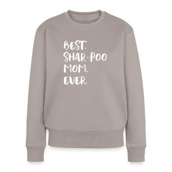 Shar-Poo Mom - Frauen Premium Bio Pullover - Taupe - Vorne - Julia (174cm)