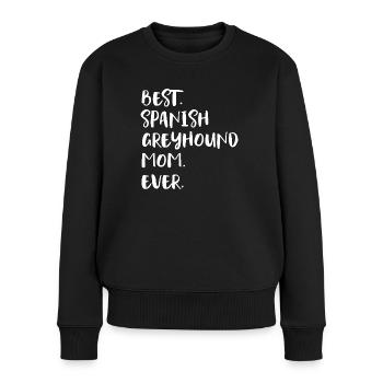 Spanish Greyhound Mom - Frauen Premium Bio Pullover - Schwarz - Vorne - Julia (174cm)