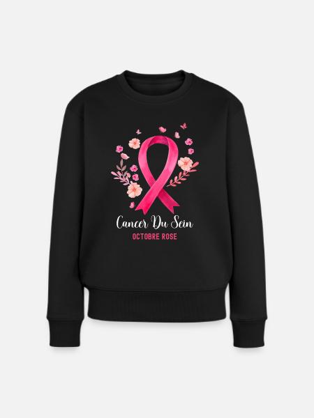 Octobre rose cancer du sein Cadeau espoir femme - Pull Premium bio Femme - noir