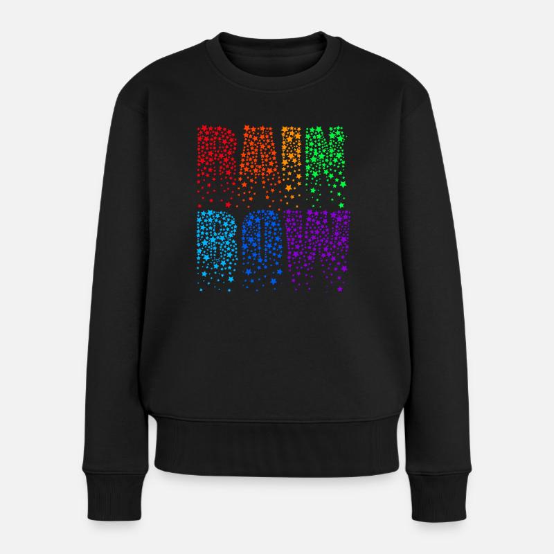 Arc-en-ciel - Arc-en-ciel - Étoiles étoilées - Pull Premium bio Femme - noir