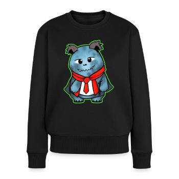 Süßer gruseliger Monster Zombie Horror Teddybär - Frauen Premium Bio Pullover - Schwarz - Vorne - Julia (174cm)