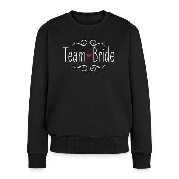 Équipe Mariée Mariée Coeur Rose Mariage Fête De Mariage - Pull Premium bio Femme - noir - Devant - Julia (174cm)