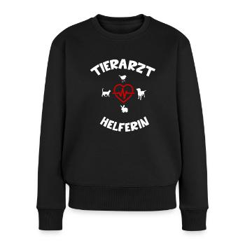 Tierarzthelferin Tiere Herz Tierarzt Geschenkidee - Frauen Premium Bio Pullover - Schwarz - Vorne - Julia (174cm)
