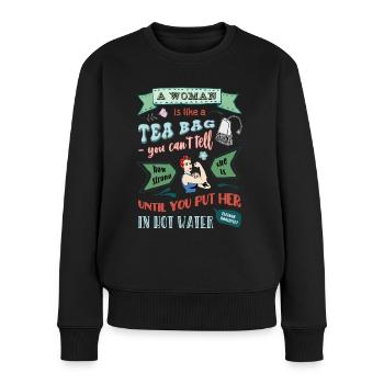 Tribute to strong women - Women's Premium Organic Jumper - black - Front - Julia (174cm)