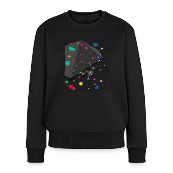 Klettern Boulderwand Felskletterer Bouldern - Frauen Premium Bio Pullover - Schwarz - Vorne - Julia (174cm)