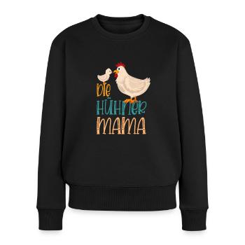 Landwirt Hennen Huhn Hühner Mama - Frauen Premium Bio Pullover - Schwarz - Vorne - Julia (174cm)