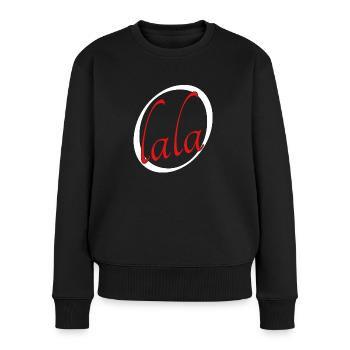 Oh lala - Frauen Premium Bio Pullover - Schwarz - Vorne - Julia (174cm)