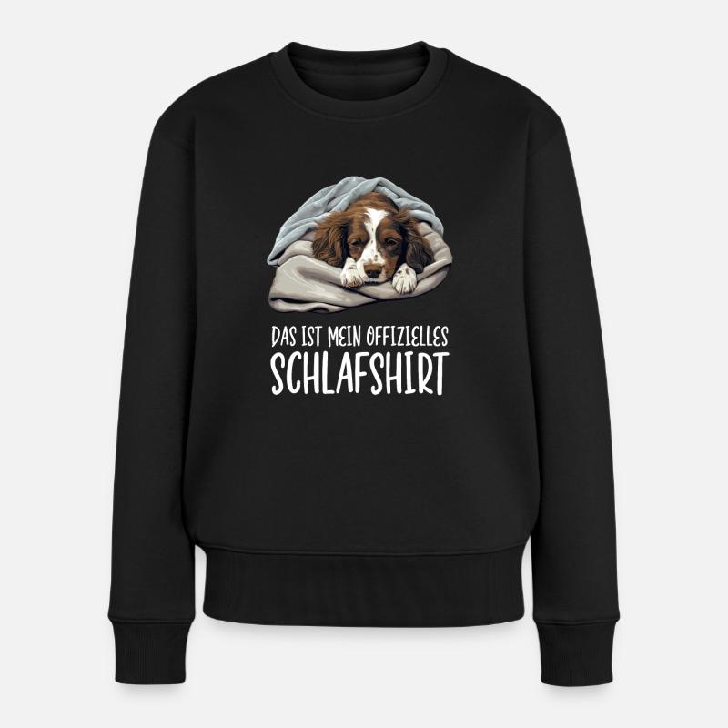 Offizielles Schlafshirt Epagneul Breton Hund - Frauen Premium Bio Pullover - Schwarz