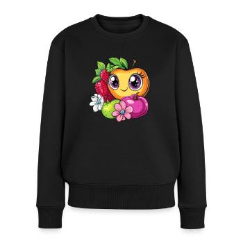 Niedliche Früchtchen - Frauen Premium Bio Pullover - Schwarz - Vorne - Julia (174cm)