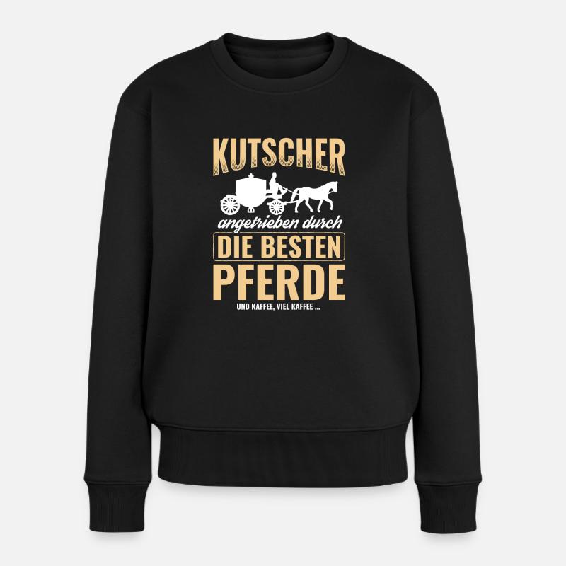 Kutsche - Frauen Premium Bio Pullover - Schwarz