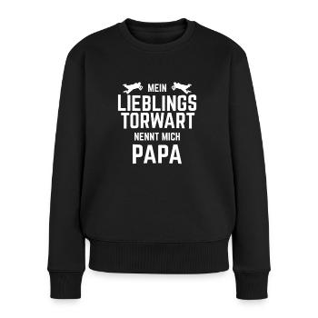Fußball Geschenkidee Torwart - Frauen Premium Bio Pullover - Schwarz - Vorne - Julia (174cm)