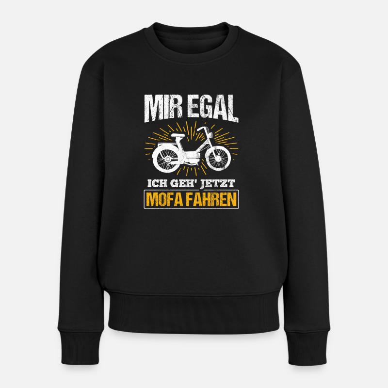 Mofa Moped - Frauen Premium Bio Pullover - Schwarz