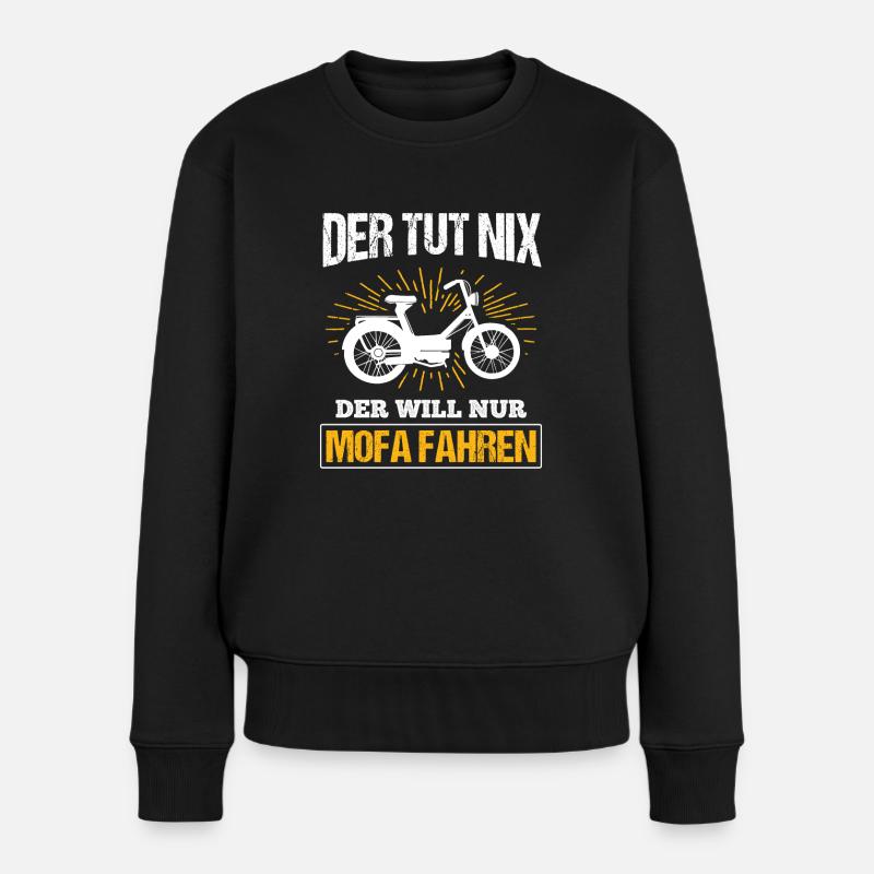 Moped Mofa Geschenk - Frauen Premium Bio Pullover - Schwarz