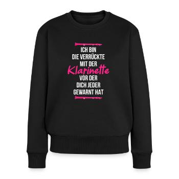 Klarinette Orchester - Frauen Premium Bio Pullover - Schwarz - Vorne - Julia (174cm)