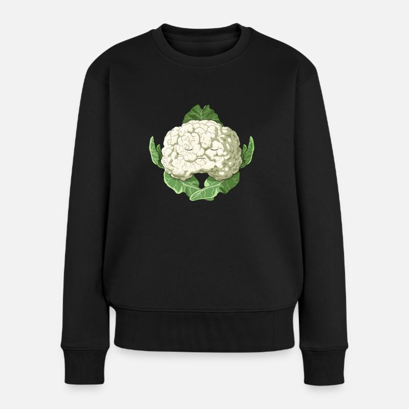 Fun Yoga Chou Légume Chou Chou Fleur - Pull Premium bio Femme - noir