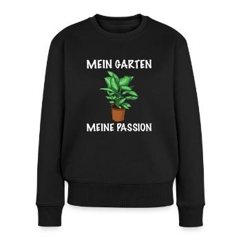 Gärtnerin Pflanzen Passion - Frauen Premium Bio Pullover - Schwarz - Vorne - Julia (174cm)