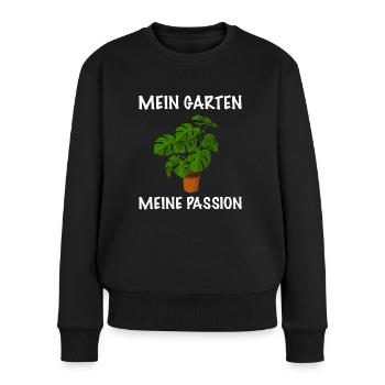 Gärtnerin Pflanzen Passion - Frauen Premium Bio Pullover - Schwarz - Vorne - Julia (174cm)