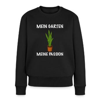 Gärtnerin Pflanzen Passion - Frauen Premium Bio Pullover - Schwarz - Vorne - Julia (174cm)