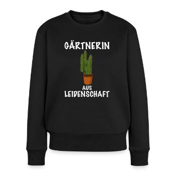 Gärtnerin - Frauen Premium Bio Pullover - Schwarz - Vorne - Julia (174cm)