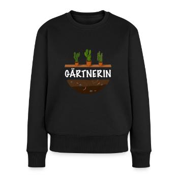 Gärtnerin - Frauen Premium Bio Pullover - Schwarz - Vorne - Julia (174cm)