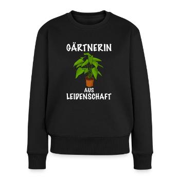 Gärtnerin - Frauen Premium Bio Pullover - Schwarz - Vorne - Julia (174cm)