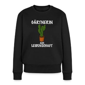 Gärtnerin - Frauen Premium Bio Pullover - Schwarz - Vorne - Julia (174cm)