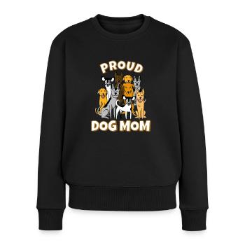 Hunde Mama - Frauen Premium Bio Pullover - Schwarz - Vorne - Julia (174cm)