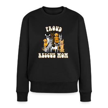 Dog Adoption Mom - Women's Premium Organic Jumper - black - Front - Julia (174cm)