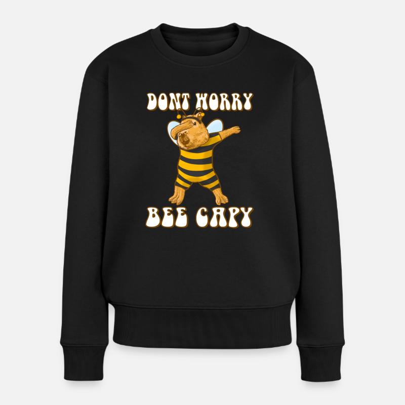 Capybara be Capy - Frauen Premium Bio Pullover - Schwarz