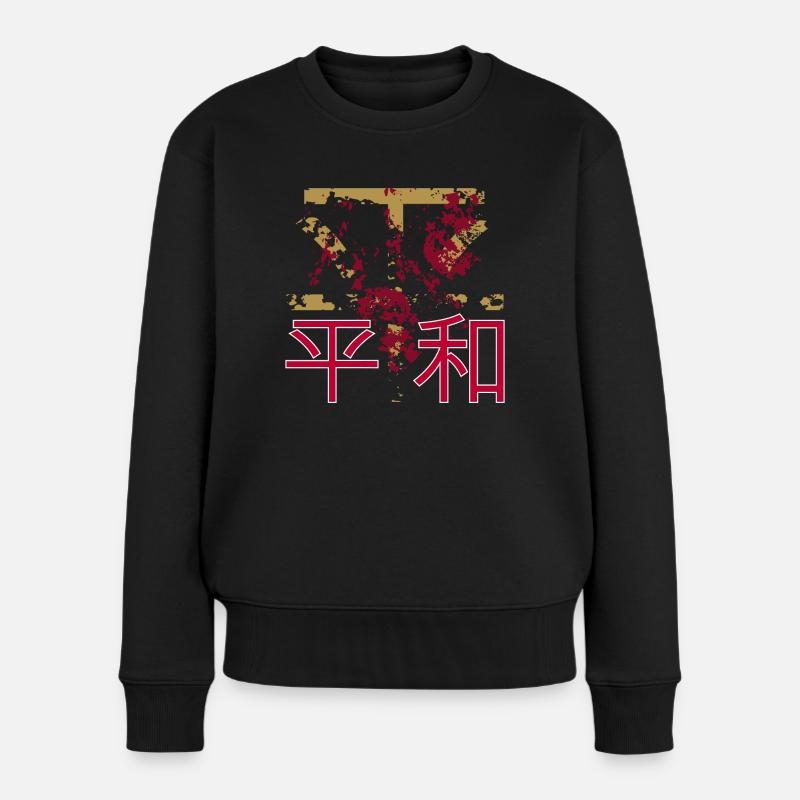 Japan Style Peace Kanji - Frauen Premium Bio Pullover - Schwarz