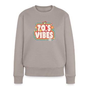 70s Costume 70s Styles 1970s Outfit 70s Disco - Women's Premium Organic Jumper - taupe - Front - Julia (174cm)