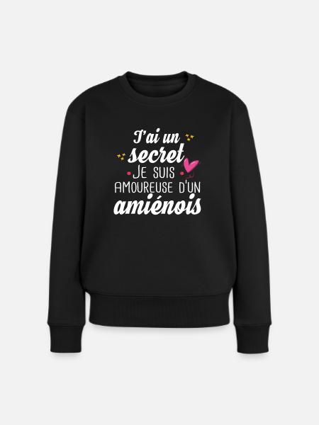 Amiénois Amiens Femme Amoureuse Cadeau Humour - Pull Premium bio Femme - noir