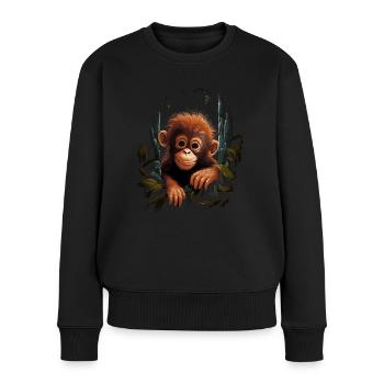 Orang-outan Bébé Louveteau Orang-outan Singe - Pull Premium bio Femme - noir - Devant - Julia (174cm)
