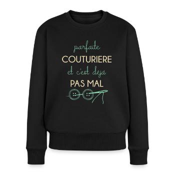 Couture - Pull Premium bio Femme - noir - Devant - Julia (174cm)