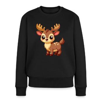 Mignon bébé orignal - Pull Premium bio Femme - noir - Devant - Julia (174cm)