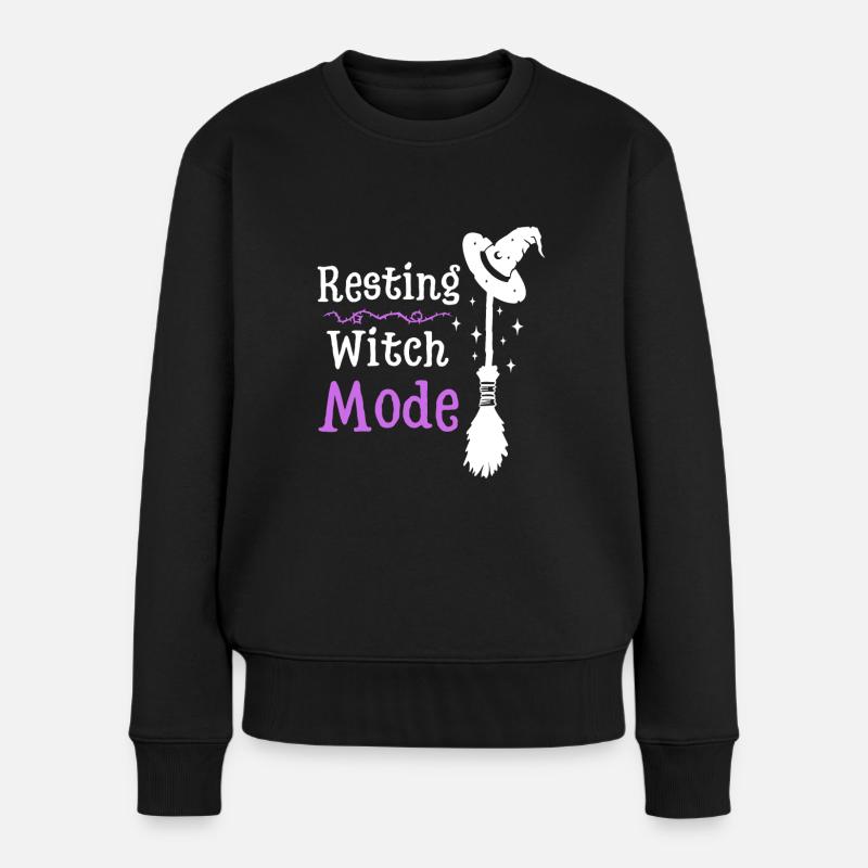 Chapeau de sorcière d’Halloween - Pull Premium bio Femme - noir