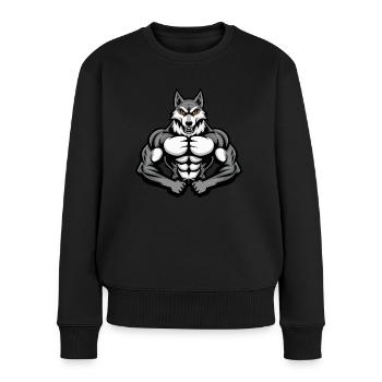 Husky Dog Muscles Bodybuilding - Women's Premium Organic Jumper - black - Front - Julia (174cm)
