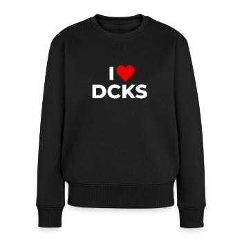 I LOVE DICKS - DCKS - Funny design for women - Women's Premium Organic Jumper - black - Front - Julia (174cm)
