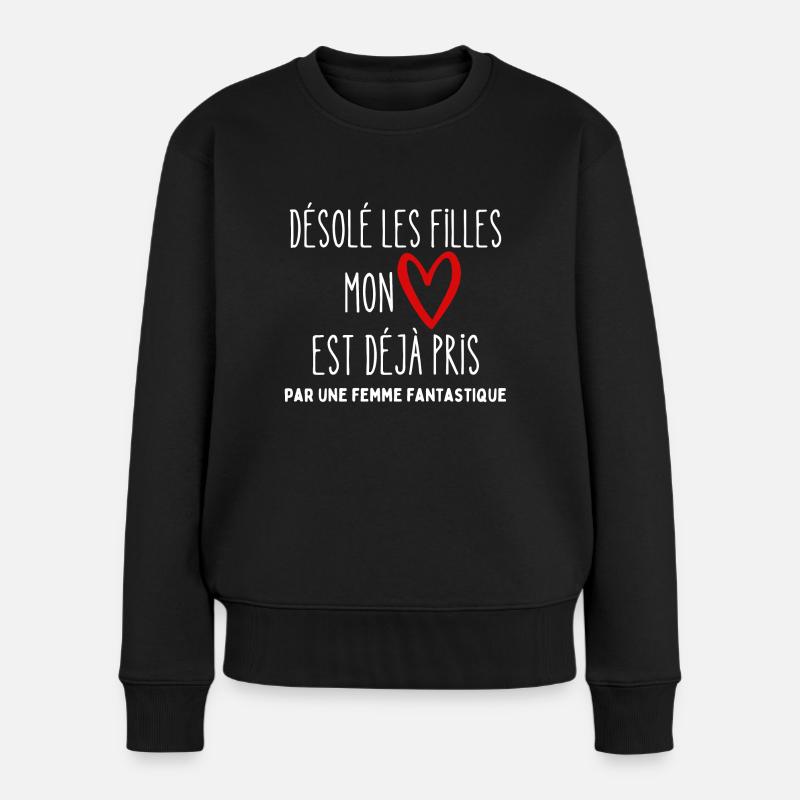 cadeau homme saint valentin désolé deja pris - Pull Premium bio Femme - noir