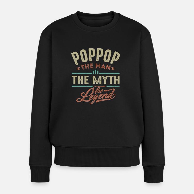 Pop Pop The Legend - Women's Premium Organic Jumper - black