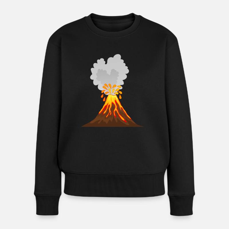 Vulkan, Lava, , Asche, Magma, Geologe, vulcano - Frauen Premium Bio Pullover - Schwarz