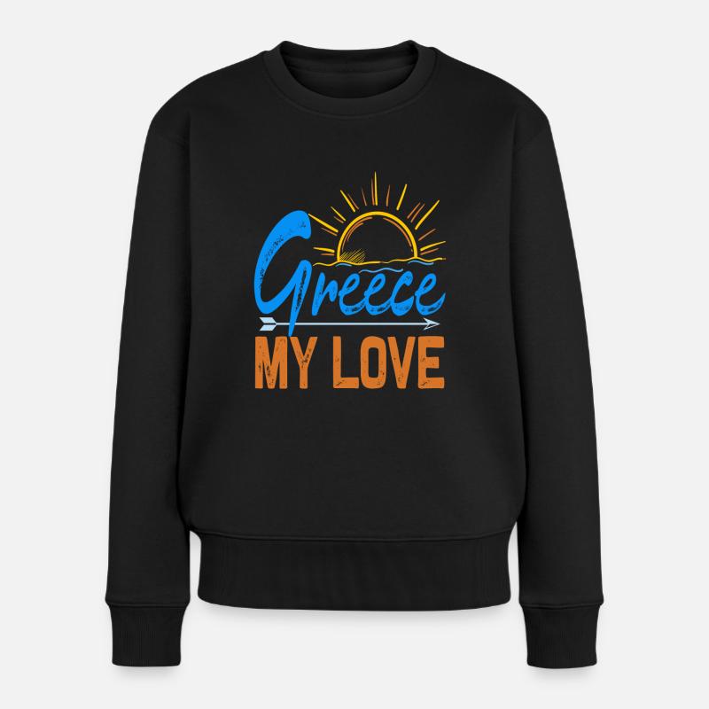 Greece my Love, Grèce mon amour - Pull Premium bio Femme - noir