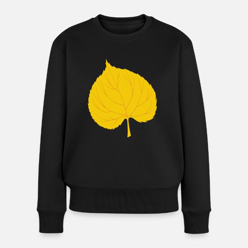 Feuille de tilleul - Pull Premium bio Femme - noir