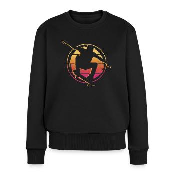 Skateboarding Skaten Skater Trick Skateboard - Frauen Premium Bio Pullover - Schwarz - Vorne - Julia (174cm)