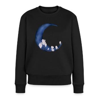 Flower moon - Women's Premium Organic Jumper - black - Front - Julia (174cm)