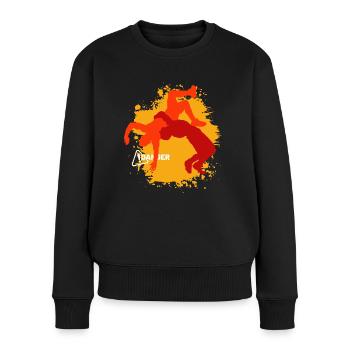 Danger de lutte - Pull Premium bio Femme - noir - Devant - Julia (174cm)