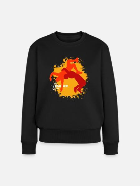 Ringen Danger - Frauen Premium Bio Pullover - Schwarz